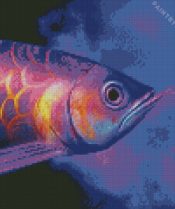 Purple Arowana Fish Diamond Painting