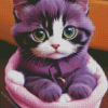 Purple Kitty Diamond Painting