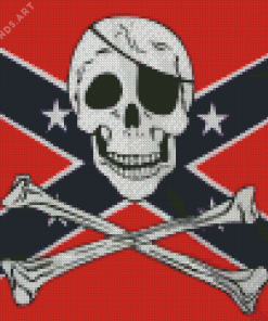 Rebel Flag And Skull Diamond Painting