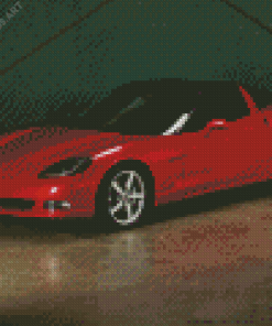 Red 2005 Corvette Diamond Painting