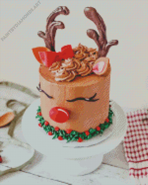 Reindeer Cake Diamond Painting