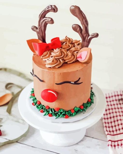 Reindeer Cake Diamond Painting