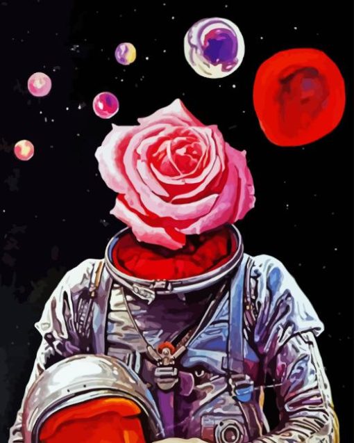 Rose Astronaut Diamond Painting