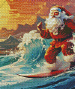Santa on Beach Diamond Painting