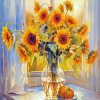 Sunflower Vase and Lemons Diamond Painting
