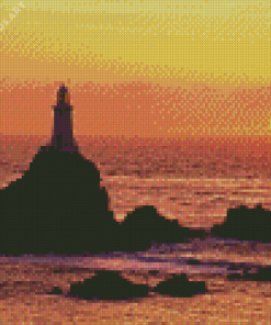 Sunset Jersey Lighthouse Diamond Painting