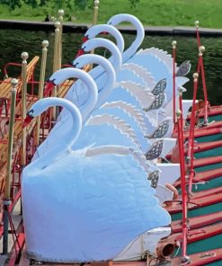 White Swan Boats Diamond Painting