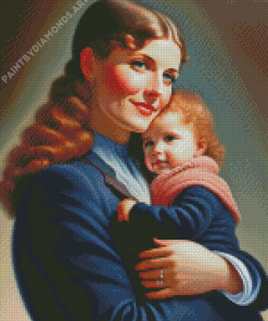 Cute Mother And Child Diamond Painting