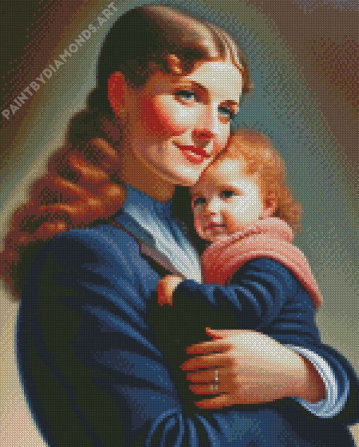 Cute Mother And Child Diamond Painting