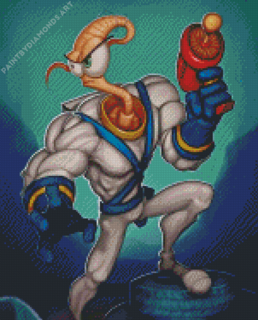 Earthworm Jim Diamond Painting