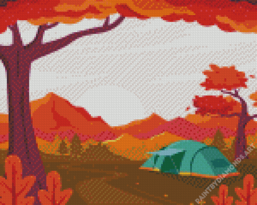 Fall Camping Tent Diamond Painting