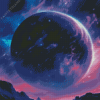 Purple Planet In Space Diamond Painting