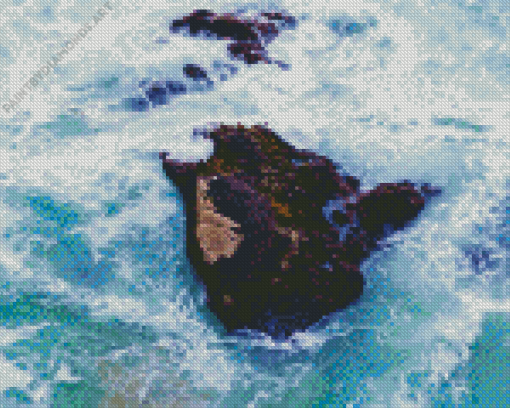Waves Over Rock Diamond Painting