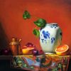 Blue and White Chinese Vase and Fruits Diamond Painting