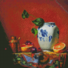 Blue and White Chinese Vase and Fruits Diamond Painting