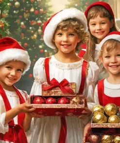 Christmas Children Celebrating Diamond Painting