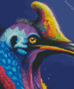 Colorful Cassowary Bird Diamond Painting