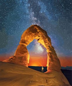 Delicate Arch With Milky Way Landscape Diamond Painting