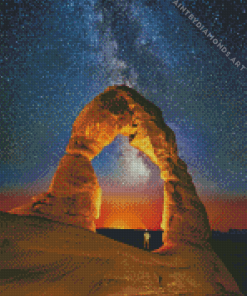 Delicate Arch With Milky Way Landscape Diamond Painting