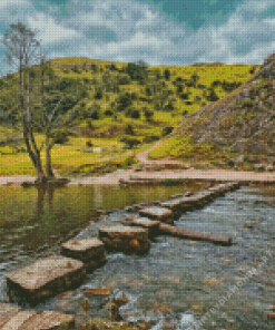 Dovedale Stepping Stones Peak District Diamond Painting