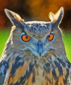 Eurasian Eagle Owl Bird Face Diamond Painting