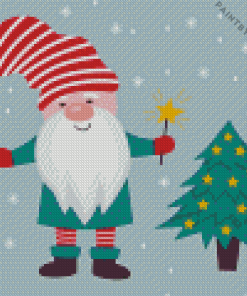 Illustration Christmas Dwarf Diamond Painting