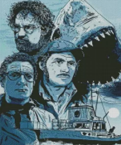 Illustration Jaws Movie Poster Diamond Painting