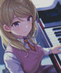 Kaede Akamatsu on Piano Diamond Painting