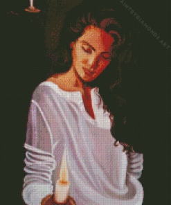 Lady And Candle Diamond Painting