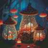 Magical Lantern Mushrooms Diamond Painting