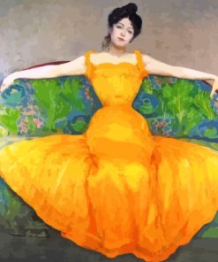 Max Kurzweil Lady In A Yellow Dress Diamond Painting