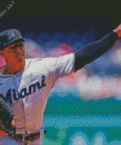 Miami Marlins Baseballer Diamond Painting