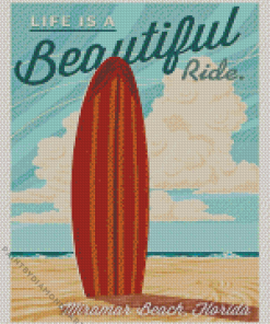 Miramar Beach Surf Poster Diamond Painting