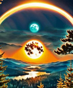 Moon and Sun Landscape Diamond Painting