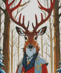 Mr Deer Wearing Clothes Diamond Painting