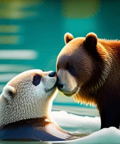 Otter and Bear Playing Diamond Painting