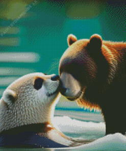 Otter and Bear Playing Diamond Painting