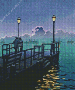 Pier At Otaru Hasui Kawase Diamond Painting