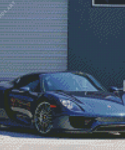 Porsche 918 Spyder Blue Car Diamond Painting