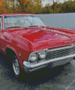 Red 1965 Impala Car Diamond Painting