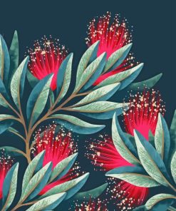 Red Pohutukawa Diamond Painting