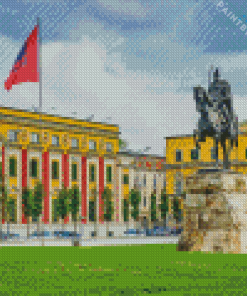 Skanderbeg Square in Tirana Albania Diamond Painting