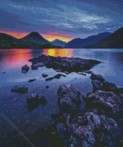 Sundown Wast Water Lake Diamond Painting