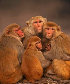 The Baboons Family Diamond Painting