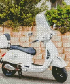 White Vespa Diamond Painting