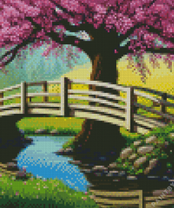 Wooden Bridge Landscape Diamond Painting