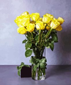 Yellow Roses In Vase Diamond Painting