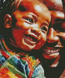 Black Father And Child Diamond Painting