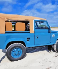 Blue Land Rover Defender 90 Diamond Painting