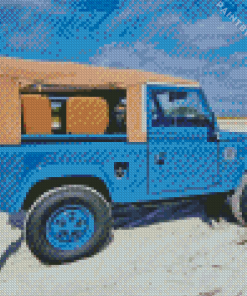 Blue Land Rover Defender 90 Diamond Painting